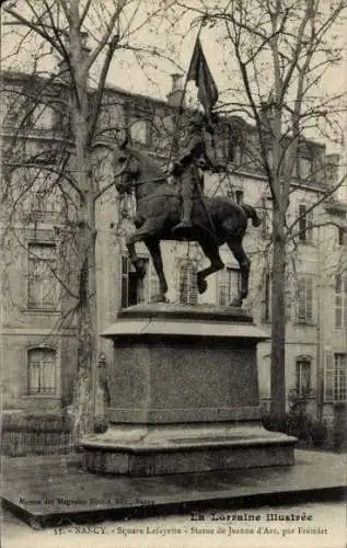 Ak Nancy Meurthe et Moselle, Square Lafayette, Statue Jeanne d'Arc