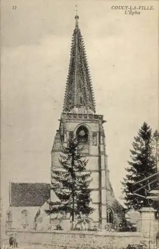 Ak Coucy la Ville Aisne, Kirche