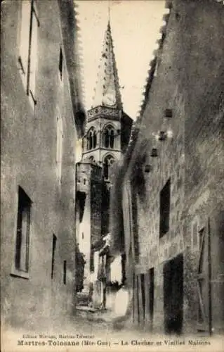 Ak Martres Tolosanne Haute Garonne, Kirche, Glockenturm, Alte Häuser