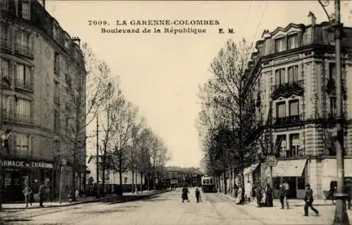 Ak La Garenne Colombes Hauts de Seine, Boulevard de la Republique