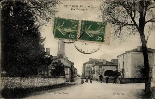 Ak Feugarolles Lot et Garonne, Rue Principale