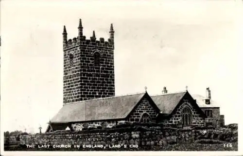 Ak Land's End Cornwall England, die letzte Kirche in England