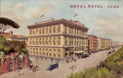 Künstler Ak Roma Rom Lazio, Hotel Royal, Via XX Settembre