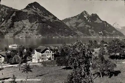 Ak Beckenried Kt. Nidwalden Schweiz, Pension Seeblick