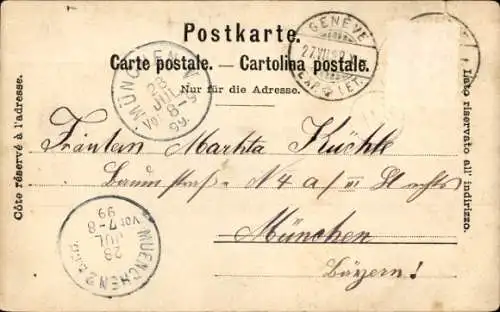 Ak Genf Stadt Schweiz, Gesamtansicht, Brücke