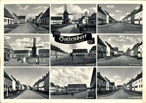 Ak Hallendorf Salzgitter, Immenhof, Rohdekampstraße, Windmühlenplatz, Mühlenbusch