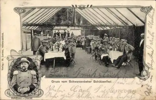 Ak Schwarzenbek in Lauenburg, Schützenfest, Schützen-Oberst