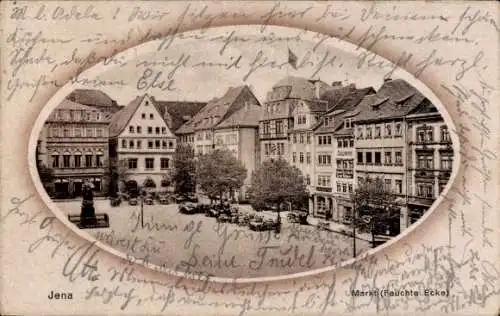 Passepartout Ak Jena in Thüringen, Markt, Feuchte Ecke