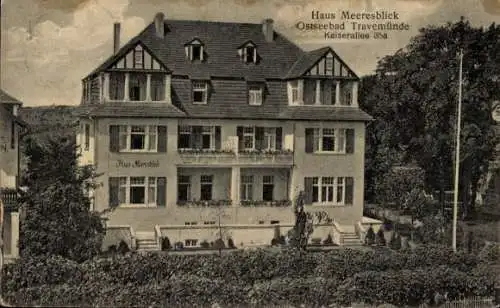 Ak Ostseebad Travemünde Lübeck, Haus Meeresblick, Kaiserallee 35a