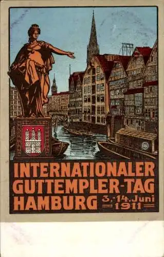 Ak Hamburg, Internationale Guttempler-Tag, 1911, Wappen