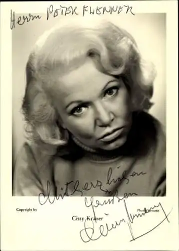 Ak Schauspielerin Cissy Kramer, Portrait, Autogramm