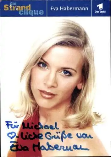Ak Schauspielerin Eva Habermann, Portrait, Autogramm, ARD, die Strandclique