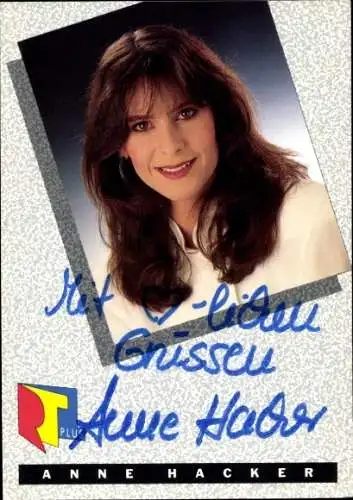 Ak Schauspielerin Anne Hacker,  Portrait, Autogramm, RTL plus