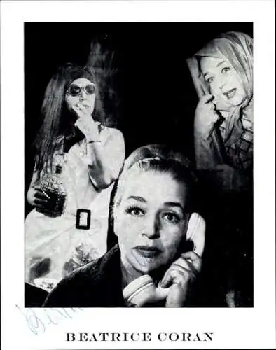 Ak Schauspielerin Beatrice Coran, Portrait, Autogramm, Telefon, rauchen
