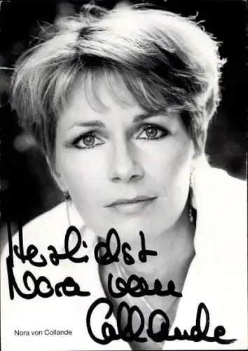 Ak Schauspielerin Nora von Collande, Autogramm, Portrait