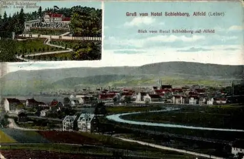 Ak Alfeld an der Leine, Gesamtansicht, Hotel Schlehberg