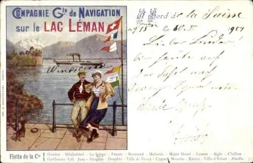 Litho General Navigation Company auf dem Genfersee