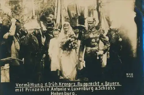 Foto Hochzeit Kronprinz Rupprecht von Bayern mit Prinzessin Antonia von Luxemburg