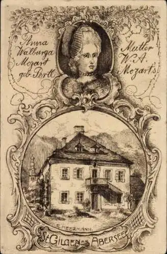 Künstler Ak Heermann, E., Sankt Gilgen am Abersee in Salzburg, Mutter von W. A. Mozart