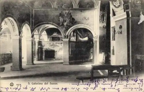 Ak Leggiuno Lombardia Italien, Kloster Santa Caterina del Sasso, Inneres