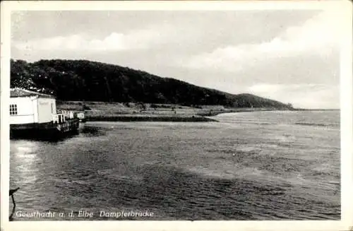 Ak Geesthacht an der Elbe, Dampferbrücke