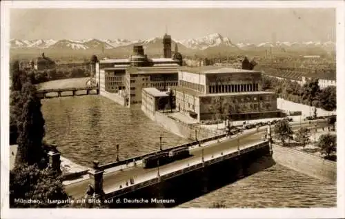 Ak München, Isarpartie, Deutsches Museum