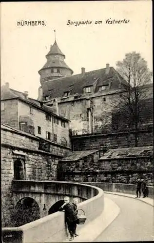 Ak Nürnberg in Mittelfranken, Burg, Vestnertor, Kinder