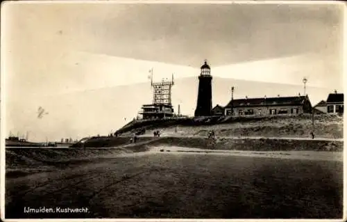 Ak Ijmuiden Velsen Nordholland Niederlande, Küstenwache, Leuchtturm