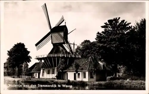 Ak Weesp Nordholland, Stammerdijk, Windmühle