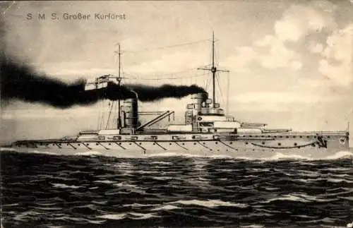 Ak Deutsches Kriegsschiff, SMS Großer Kurfürst, Kaiserliche Marine