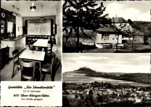 Ak Ober Klingen Otzberg Odenwald, Gaststätte zur Schmelzmühle, Panorama