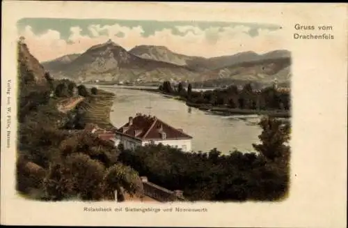 Ak Rolandseck Remagen am Rhein, Siebengebirge, Nonnenwerth, Drachenfels