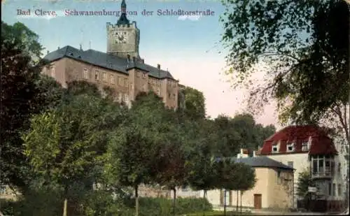 Ak Bad Cleve Kleve am Niederrhein, Schwanenburg, Blick von der Schlosstorstraße