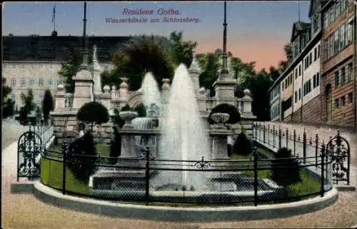 Ak Gotha in Thüringen, Wasserkünste am Schlossberg