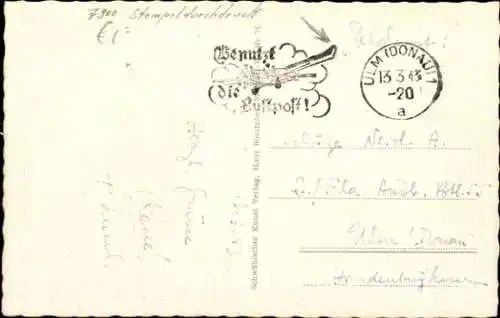 Ak Ulm an der Donau, Teilansicht, Kirche, Promenade