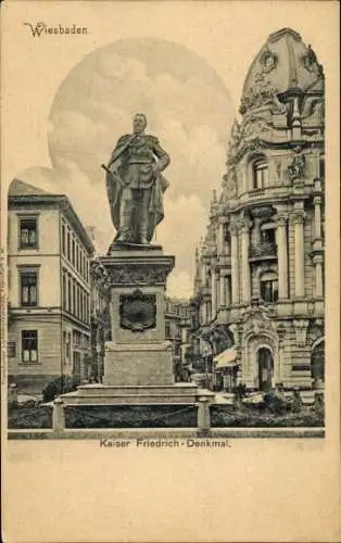 Ak Wiesbaden in Hessen, Kaiser Friedrich-Denkmal