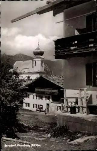 Ak Wamberg Garmisch Partenkirchen in Oberbayern, Teilansicht, Kirche