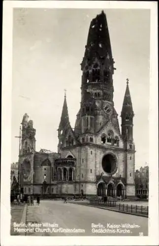 Ak Berlin Charlottenburg, Kaiser Wilhelm Gedächtniskirche, Kurfürstendamm