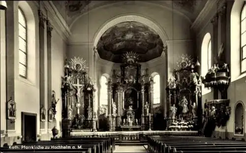 Ak Hochheim am Main, katholische Pfarrkirche, Innenraum
