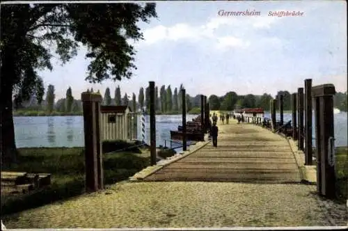 Ak Germersheim am Rhein, Schiffsbrücke