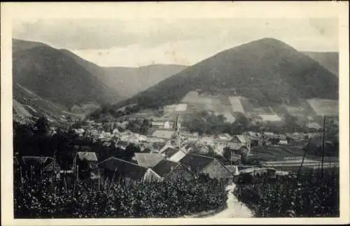 Ak Rech an der Ahr, Totalansicht, feste Brücke