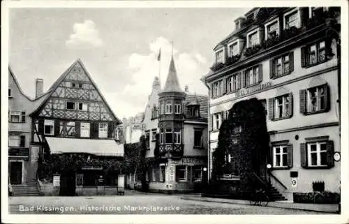 Ak Bad Kissingen Unterfranken Bayern, Historische Marktplatzecke