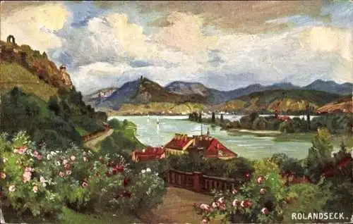 Künstler Ak Rolandseck Remagen am Rhein, Panorama, Siebengebirge