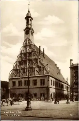 Ak Zwickau in Sachsen, Blick auf das Gewandhaus