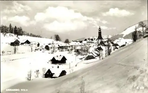 Ak Annaberg Buchholz im Erzgebirge, Ort im Winter