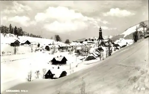 Ak Annaberg bei Mariazell Niederösterreich, Ort im Winter