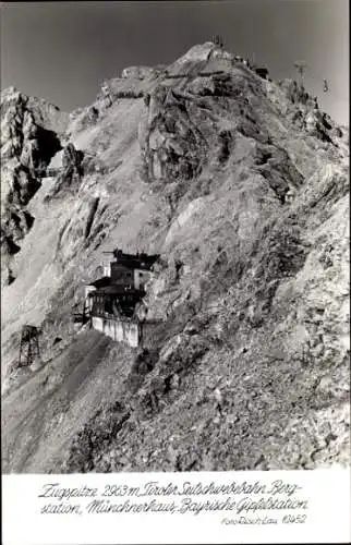 Ak Zugspitze, Bergstation Zugspitzbahn, Münchnerhaus