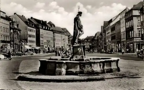 Ak Bayreuth in Oberfranken, Marktplatz, Neptunbrunnen