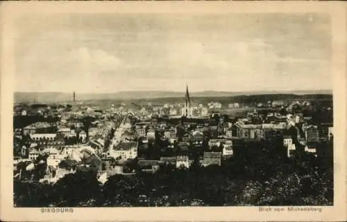 Ak Siegburg an der Sieg, Abtei St. Michael, Michaelsberg, Totalansicht, Blick vom Michaelsberg