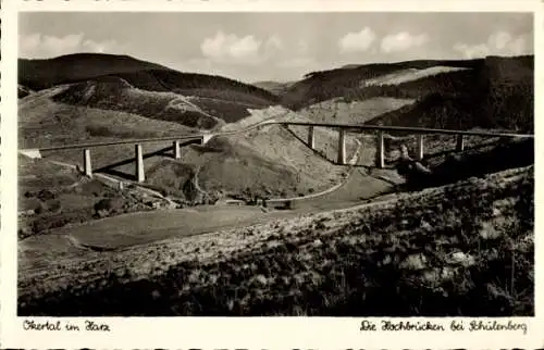 Ak Schulenberg Clausthal Zellerfeld im Oberharz, Okertal, Hochbrücken